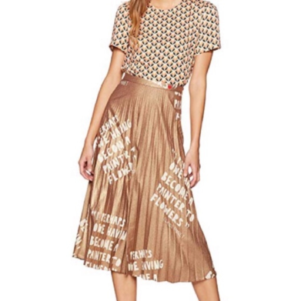 Dear Drew Lexington Avenue metallic pleated skirt